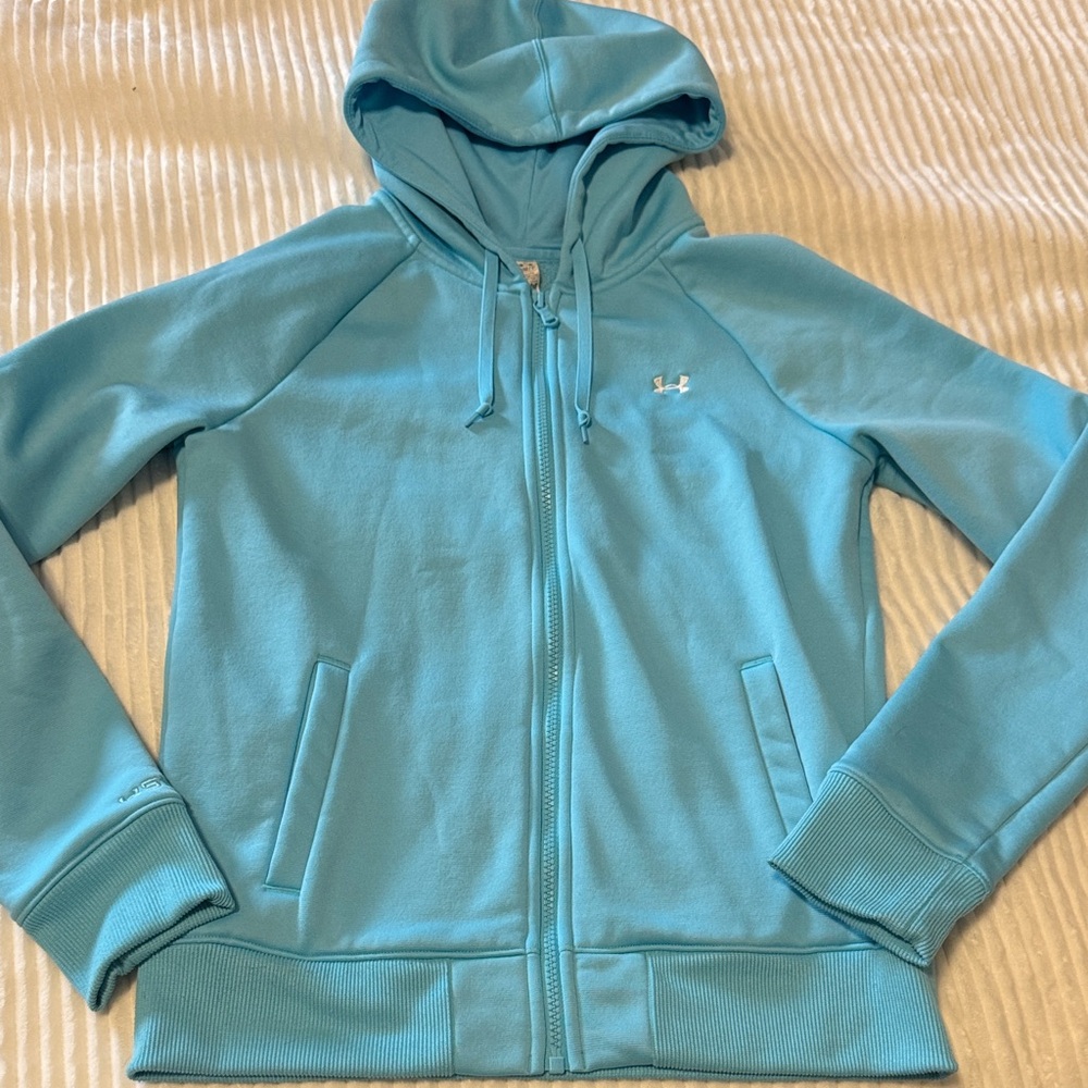 Women’s Small Under Armour Teal Full-Zip Hoodie cold gear storm